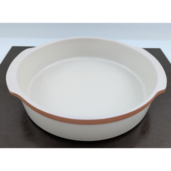 Frankoma Pottery Round Baking Dish Pan Casserole Colorworks Bone White 10" - Picture 1 of 9